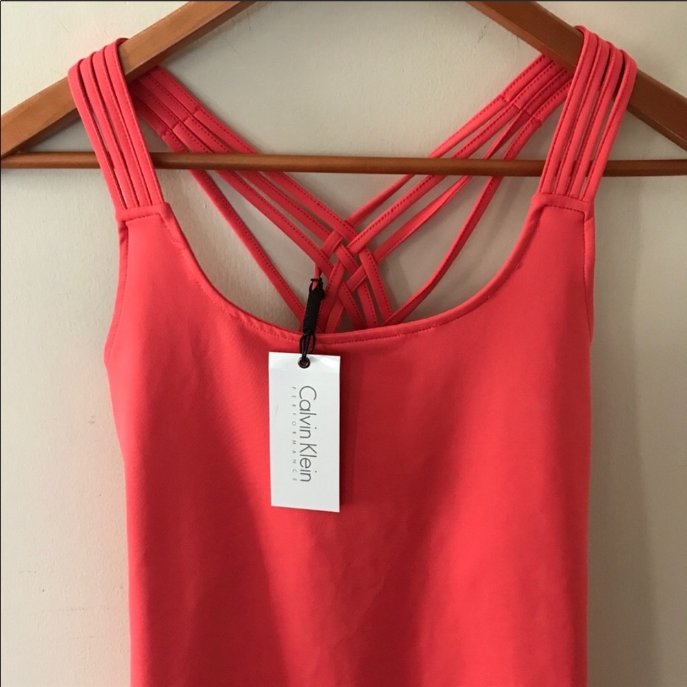 NWT Calvin Klein athletic tank lipstick pink.